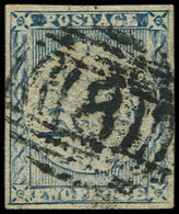 NOUVELLE-GALLES DU SUD 4 : 2p. Bleu, Obl., Burelage Vertical, TB - Used Stamps