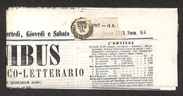 0033 ANTICHI STATI - NAPOLI - Mezzo Tornese (17) Isolato Su Giornale Omnibus Del 30.5.61 - Ben Marginato - Diena + Cert. - Autres & Non Classés