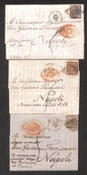 0049 ANTICHI STATI - PONTIFICIO - 1858/1859 - 5 Bai (6) - Tre Lettere D’archivio Da Roma A Napoli Col 5 Baj (6) Isolato  - Andere & Zonder Classificatie