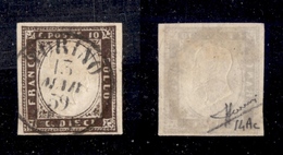 0069 ANTICHI STATI - SARDEGNA - 1859 - 10 Cent Bruno Porpora (14Ac) - Sorani (1.000) - Other & Unclassified