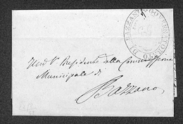 0102 RISORGIMENTO ITALIANO - “Governatorato Di Bazzano” In Ovale Su Lettera In Franchigia Del 22.7.1859 - Sonstige & Ohne Zuordnung