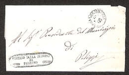 0106 RISORGIMENTO ITALIANO - Lettera In Franchigia Da Palermo Con Annullo Borbonico Del 11.9.1860 - Altri & Non Classificati