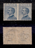 0165 REGNO - 1908 - Coppia Del 25 Cent Michetti (83I) Non Dentellata Al Centro - Gomma Integra - Molto Bella - Cert. AG  - Autres & Non Classés