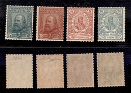 0169 REGNO - 1910 - Garibaldi (87/90) - Serie Completa - Gomma Integra - Cert. Oliva (2.400) - Other & Unclassified