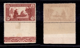 0213 REGNO - 1931 - 75 Cent S.Antonio (299) Dentellato 12 - Bordo Foglio Con Fregi - Gomma Integra - Molto Bello - Cert. - Sonstige & Ohne Zuordnung