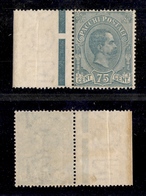 0249 REGNO - 1884/1886 - 75 Cent Pacchi Postali (4a) Con Linea Di Colore Sul Bordo Sinistro - Ben Centrato - Gomma Integ - Altri & Non Classificati