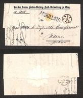 0253 REGNO - Annullato Su 10 Cent (1-Segnatasse) - Piego Da Graz A Udine Del 11.12.1869 - Molto Bello (900+) - Andere & Zonder Classificatie