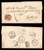 0254 REGNO - 60 Cent (10-Segnatasse) - Lettera Da Vezzano A Belluno Del 29.11.71 Tassata In Arrivo (350+) - Other & Unclassified