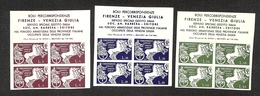 0316 LUOGOTENENZA - SABE - I Tre Valori (13/15) In Quartine Ritagliate Dalla Parte Alta Dei Minifogli - Senza Gomma - Ce - Altri & Non Classificati