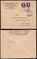 0324 REPUBBLICA SOCIALE - Busta Affrancata Con Due 50 Cent (477/Ia) Con Soprastampe Oblique E Spostate In Alto - Da Lona - Other & Unclassified