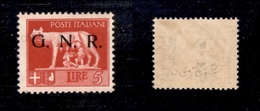 0327 REPUBBLICA SOCIALE - 1943 - GNR Brescia - 5 Lire (485/A) Con Soprastampa Spaziata - Nuovo Con Gomma - Raybaudi + Ce - Andere & Zonder Classificatie