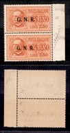 0351 REPUBBLICA SOCIALE - 1943 - GNR Brescia - 2,50 Lire (20/IIa+20/III-Espressi) - Coppia Verticale Bordo Foglio - R Te - Altri & Non Classificati