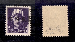 0357 REPUBBLICA SOCIALE - 1944 - GNR Verona - 10 Lire (486Ka) Con Spazio Tipografico A Destra - Gomma Integra - Chiavare - Andere & Zonder Classificatie