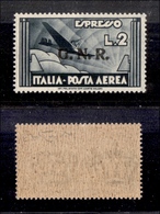 0361 REPUBBLICA SOCIALE - 1944 - GNR Verona - 2 Lire Aeroespresso (125A-Aerea) - Gomma Integra - Raybaudi + Cert. AG (2. - Andere & Zonder Classificatie