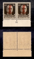 0372 REPUBBLICA SOCIALE - 1944 - 30 Cent (492aEH) - Doppio Fascio Rosso Arancio + Rosa - Gomma Integra - Cert. AG (5.000 - Other & Unclassified