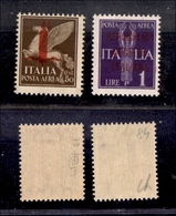 0397 REPUBBLICA SOCIALE - 1944 - Saggi - 50 Cent + 1 Lira P.Aerea (P14+P15) Con Soprastampe In Rosso - Serie Completa -  - Sonstige & Ohne Zuordnung