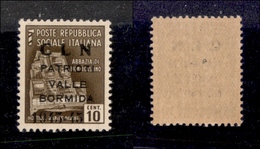 0438 EMISSIONI LOCALI - VALLE BORMIDA - 1945 - 10 Cent (8) Con Soprastampa Modificata - Gomma Integra - Cert. AG (2.250) - Sonstige & Ohne Zuordnung