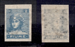 0470 OCCUPAZIONI - FIUME - 1919 - 2 Cent (B32a) Non Dentellato - Cert. AG (1.500) - Andere & Zonder Classificatie