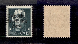 0499 OCCUPAZIONE TEDESCA - ZARA - 1943 - 15 Cent (3e) Con Soprastampa Fortemente Spostata A Sinistra - Gomma Integra (52 - Autres & Non Classés