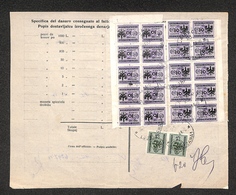 0511 OCCUPAZIONE TEDESCA - LUBIANA - Due 25 Cent (4) + Venti 30 Su 50 Cent (5) Segnatasse Su Modulo - Lubiana 30.12.44 - Otros & Sin Clasificación