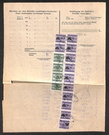 0513 OCCUPAZIONE TEDESCA - LUBIANA - Quattro 25 Cent (4) + Dodici 30 Su 50 Cent (5) Segnatasse Su Foglio Di Recapito - L - Otros & Sin Clasificación