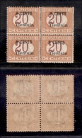 0539 UFFICI POSTALI ALL'ESTERO - TIENTSIN - 1918 - Quartina Del 8 Cent Su 20 Cent Segnatasse (6) - Gomma Integra (800+) - Altri & Non Classificati