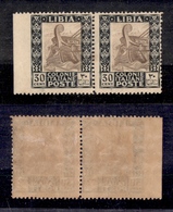 0651 COLONIE - LIBIA - 1924/1929 - Coppia Del 30 Cent Pittorica (50s/50) Non Dentellato A Sinistra In Coppia Col Normale - Autres & Non Classés