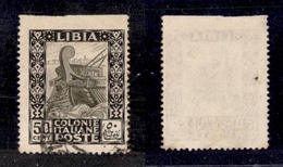 0652 COLONIE - LIBIA - 1924/1929 - 50 Cent Pittorica (51n) Non Dentellato In Alto - Usato - Otros & Sin Clasificación