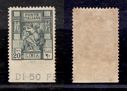 0656 COLONIE - LIBIA - 1926/1929 - 20 Cent Sibilla (54d) Non Dentellato In Basso - Nuovo Con Piena Gomma - Cert. AG (600 - Autres & Non Classés