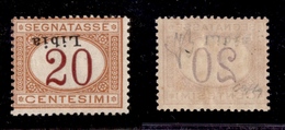 0688 COLONIE - LIBIA - 1915 - 20 Cent Segnatasse (3c) Con Soprastampa Capovolta E Obliqua - Gomma Integra - Cert. AG (1. - Otros & Sin Clasificación