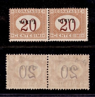 0689 COLONIE - LIBIA - 1915 - Coppia Del 20 Cent Segnatasse (3c+d) Con Soprastampa Capovolta E Obliqua + Spostata - Gomm - Andere & Zonder Classificatie