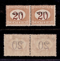 0689 COLONIE - LIBIA - 1915 - Coppia Del 20 Cent Segnatasse (3c+d) Con Soprastampa Capovolta E Obliqua + Spostata - Gomm - Autres & Non Classés