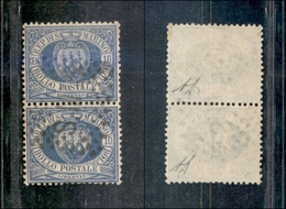 0778 SAN MARINO - 1877 - Coppia Verticale Del 10 Cent (3) - Ben Centrata (600+) - Autres & Non Classés