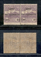 0791 SAN MARINO - 1917 - Coppia Del 50 Cent Su 2 Lire Pro Combattenti (52) - Gomma Integra - Cert. AG (400) - Andere & Zonder Classificatie