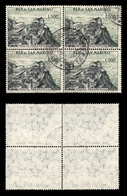 0802 SAN MARINO - 1958 - Quartina Del 500 Lire Veduta (475) - Usata (360+) - Autres & Non Classés