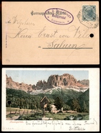0819 COLLETTORIE - TRENTINO ALTO ADIGE - K.K. Postablage Karerpass - Cartolina Illustrata (foro Di Registro) - 1902 - Other & Unclassified