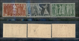 0983 SVIZZERA - 1938 - Soggetti Storici (313A/315A) Carta Verde Grigio - Serie Completa - Gomma Integra - Cert. AG (320) - Other & Unclassified