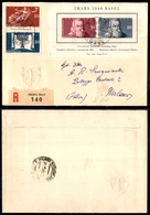 0988 SVIZZERA - Imaba 1938 - Busta Ufficiale Con Foglietto Speciale (Mich.13) Raccomandata Per Milano Del 23.8.38 - Andere & Zonder Classificatie