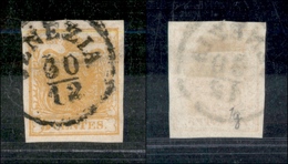 1062 ANTICHI STATI - LOMBARDO VENETO - 1850 - 5 Cent (1) - Leggera Piega Orizzontale In Alto (250) - Andere & Zonder Classificatie