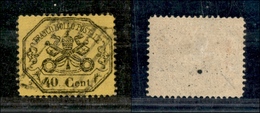 1176 ANTICHI STATI - PONTIFICIO - 1868 - 40 Cent Giallo Fosco (29e) - Molto Bello (300) - Andere & Zonder Classificatie