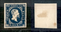 1190 ANTICHI STATI - SARDEGNA - 1851 - 20 Cent (2) - Margini Intaccati (650) - Other & Unclassified