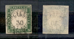 1208 ANTICHI STATI - SARDEGNA - 1863 - Scilla (Pt.6) - 5 Cent (13E) - Autres & Non Classés