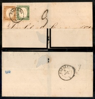 1209 ANTICHI STATI - SARDEGNA - 10 Cent (14E) + 5 Cent (13E) - Testatina Di Lettera Da Palermo A Cefalù Del 5.12.63 - Ta - Other & Unclassified