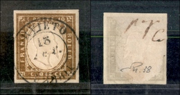 1226 ANTICHI STATI - SARDEGNA - 1861 - 10 Cent Bruno Rossastro (14Cn) - Molto Bello (325) - Other & Unclassified