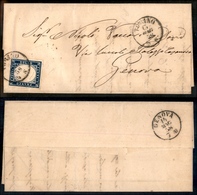 1242 ANTICHI STATI - SARDEGNA - 20 Cent Oltremare (15Aa) Su Letterina Da Torino A Genova Del 13.5.58 (240) - Autres & Non Classés