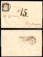 1258 ANTICHI STATI - SARDEGNA - 20 Cent (15D) - Letterina Da Brescia A Pordenone Del 19.6.61 - 15 Di Tassa - Other & Unclassified