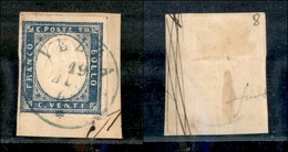 1262 ANTICHI STATI - SARDEGNA - Vezza (azzurro) - 20 Cent (15Db) Su Frammento - Fiecchi - Other & Unclassified