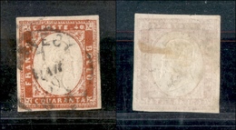 1275 ANTICHI STATI - SARDEGNA - 40 Cent Vermiglio Arancio (16Ac) - Annecy 7.3.59 (200) - Altri & Non Classificati