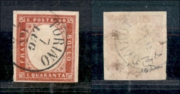 1278 ANTICHI STATI - SARDEGNA - 1861 - 40 Cent Rosso Vermiglio (16Da) - Raybaudi (60) - Autres & Non Classés