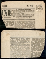 1302 ANTICHI STATI - SARDEGNA - 1861 - 2 Cent (20) Su Grande Frammento (210+) - Autres & Non Classés